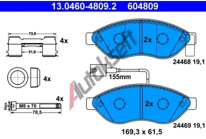 ATE Sada brzdovch destiek AT 24469, AT 604809
