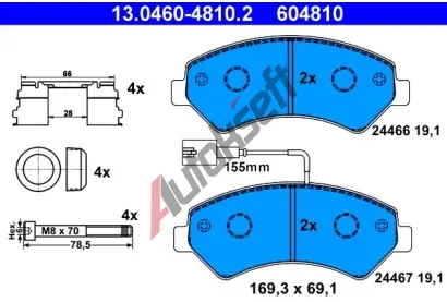 ATE Sada brzdovch destiek AT 24467, AT 604810