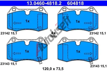ATE Sada brzdovch destiek AT 604818, AT 23143