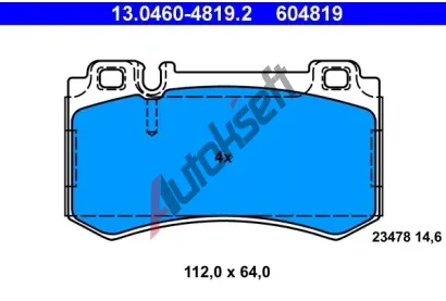 ATE Sada brzdovch destiek AT 604819, AT 23478