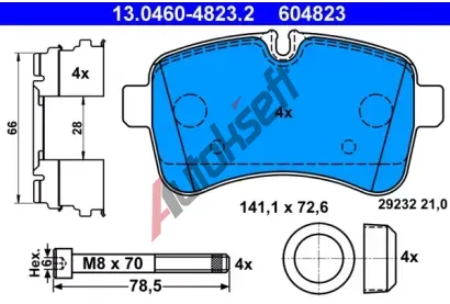 ATE Sada brzdovch destiek AT 29232, AT 604823