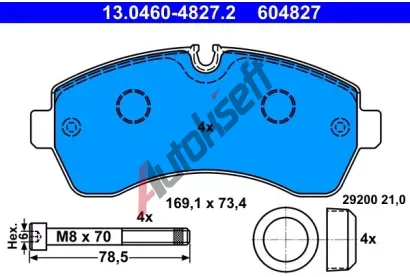 ATE Sada brzdovch destiek AT 29200, AT 604827