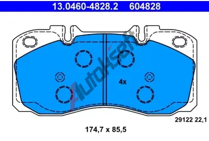 ATE Sada brzdovch destiek AT 29122, AT 604828