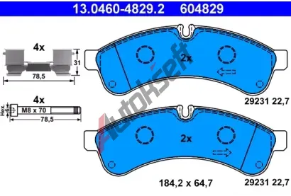 ATE Sada brzdovch destiek AT 604829, AT 29231