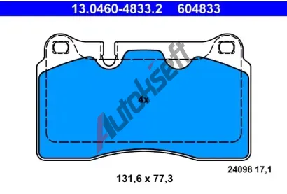 ATE Sada brzdovch destiek AT 604833, AT 24098