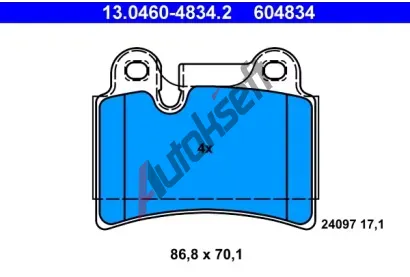 ATE Sada brzdovch destiek AT 24097, AT 604834