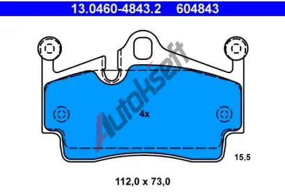 ATE Sada brzdovch destiek AT 604843, 13.0460-4843.2