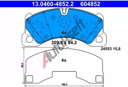 ATE Sada brzdovch destiek AT 24553, AT 604852