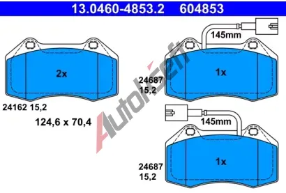 ATE Sada brzdovch destiek AT 24687, AT 604853
