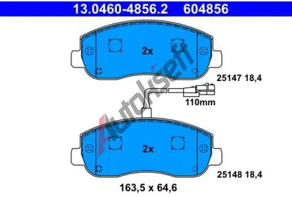 ATE Sada brzdovch destiek AT 25148, AT 604856