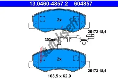 ATE Sada brzdovch destiek AT 604857, AT 25173