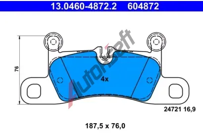 ATE Sada brzdovch destiek AT 604872, 13.0460-4872.2