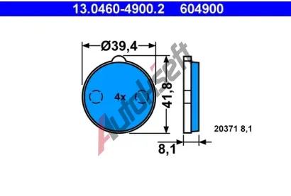 ATE Sada brzdovch destiek AT 20371, AT 604900