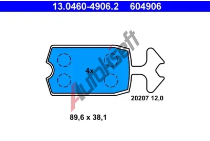 ATE Sada brzdovch destiek AT 20207, AT 604906
