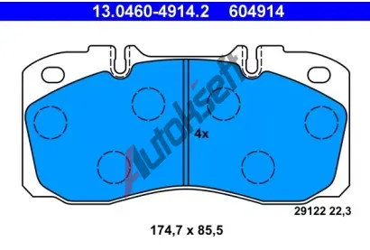 ATE Sada brzdovch destiek AT 29122, AT 604914