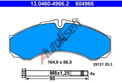 ATE Sada brzdovch destiek AT 29121, AT 604966