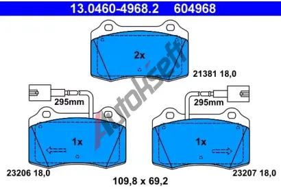 ATE Sada brzdovch destiek AT 23207, AT 604968