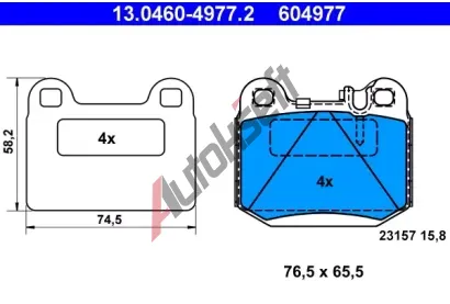 ATE Sada brzdovch destiek AT 23157, AT 604977