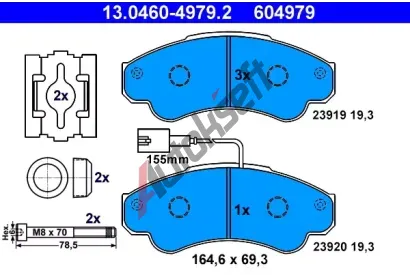 ATE Sada brzdovch destiek AT 23920, AT 604979