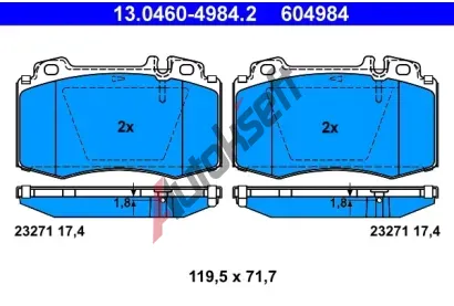 ATE Sada brzdovch destiek AT 23271, AT 604984