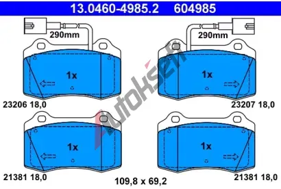 ATE Sada brzdovch destiek AT 23207, AT 604985