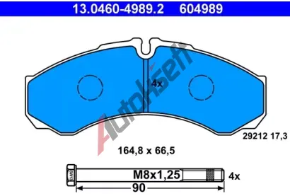 ATE Sada brzdovch destiek AT 29212, AT 604989