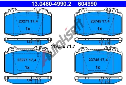 ATE Sada brzdovch destiek AT 23745, AT 604990