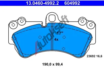 ATE Sada brzdovch destiek AT 23692, AT 604992