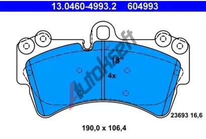 ATE Sada brzdovch destiek AT 23693, AT 604993
