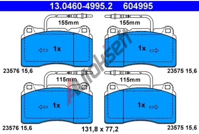 ATE Sada brzdovch destiek AT 604995, AT 23576