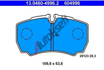 ATE Sada brzdovch destiek AT 29123, AT 604996