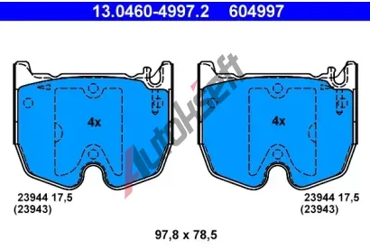 ATE Sada brzdovch destiek AT 23944, AT 604997