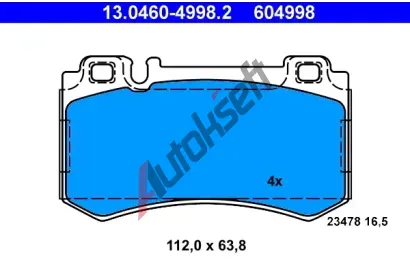 ATE Sada brzdovch destiek AT 604998, AT 23478