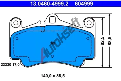 ATE Sada brzdovch destiek AT 23330, AT 604999