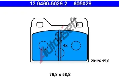 ATE Sada brzdovch destiek AT 605029, AT 20126