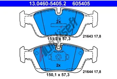ATE Sada brzdovch destiek AT 21644, AT 605405