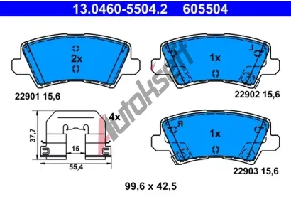 ATE Sada brzdovch destiek AT 605504, 13.0460-5504.2