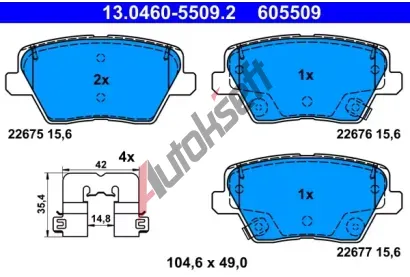ATE Sada brzdovch destiek AT 605509, 13.0460-5509.2