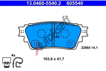 ATE Sada brzdovch destiek AT 605540, 13.0460-5540.2