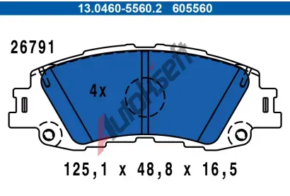 ATE Sada brzdovch destiek AT 605560, 13.0460-5560.2