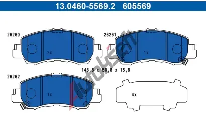 ATE Sada brzdov�ch desti�ek AT 605569, 13.0460-5569.2