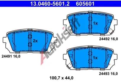 ATE Sada brzdovch destiek AT 24493, AT 605601