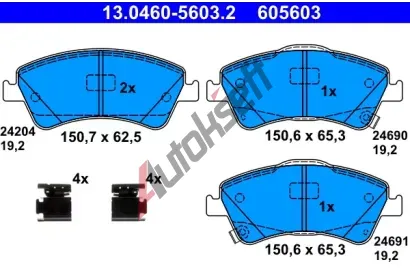 ATE Sada brzdovch destiek AT 24691, AT 605603