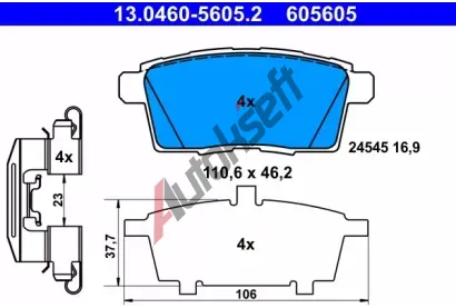 ATE Sada brzdovch destiek AT 605605, AT 24545