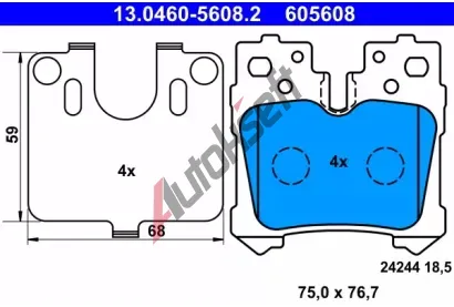 ATE Sada brzdovch destiek AT 605608, AT 24244