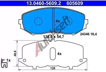 ATE Sada brzdovch destiek AT 24346, AT 605609