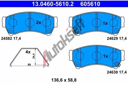 ATE Sada brzdovch destiek AT 605610, AT 24630