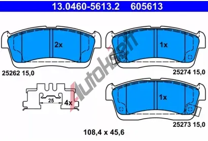ATE Sada brzdovch destiek AT 23509, AT 605613
