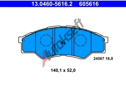 ATE Sada brzdovch destiek AT 24567, AT 605616