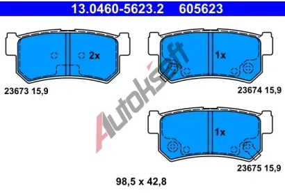 ATE Sada brzdovch destiek AT 23675, AT 605623